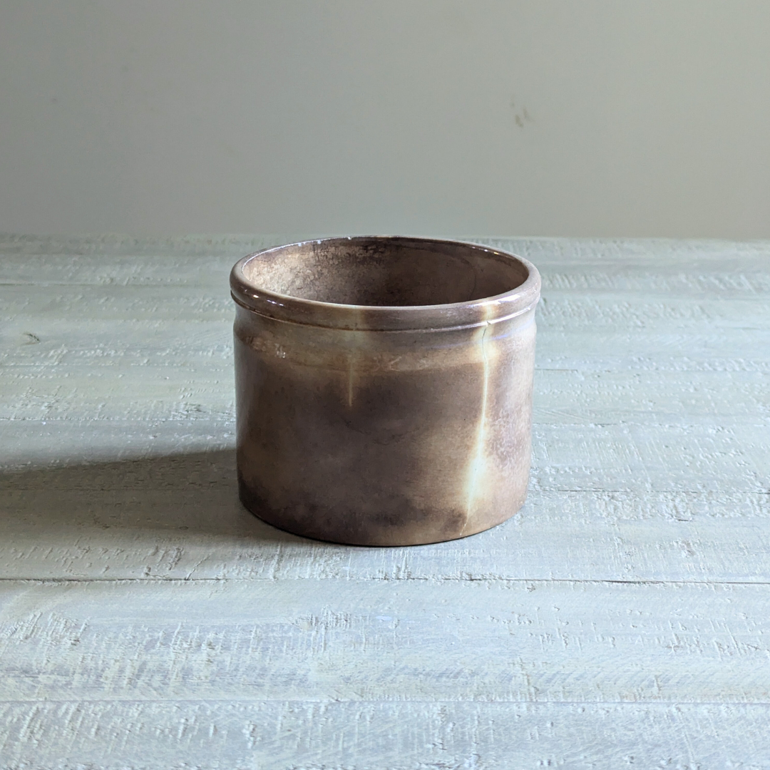 Large Brown French Mottled Pot