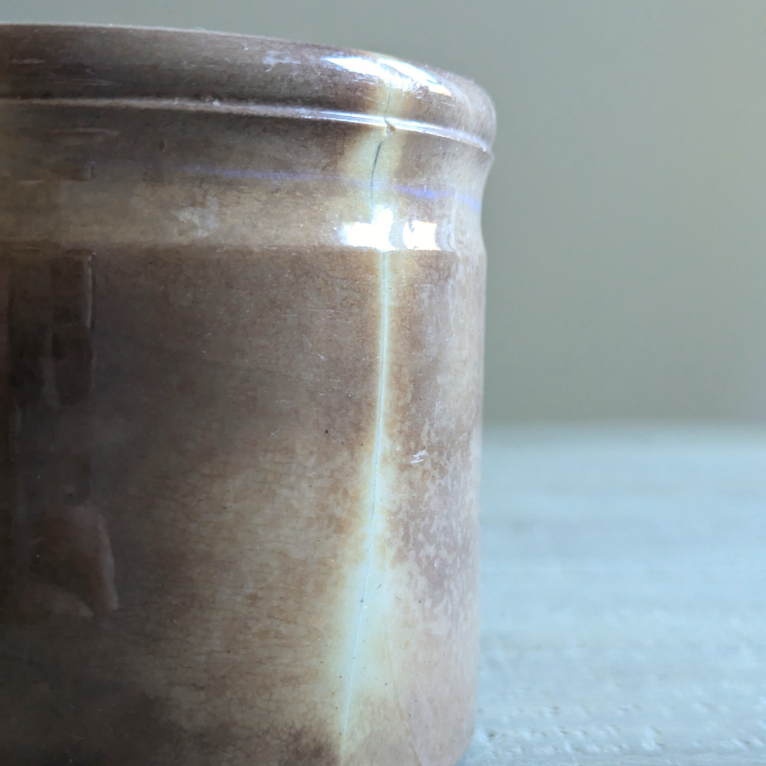 Large Brown French Mottled Pot