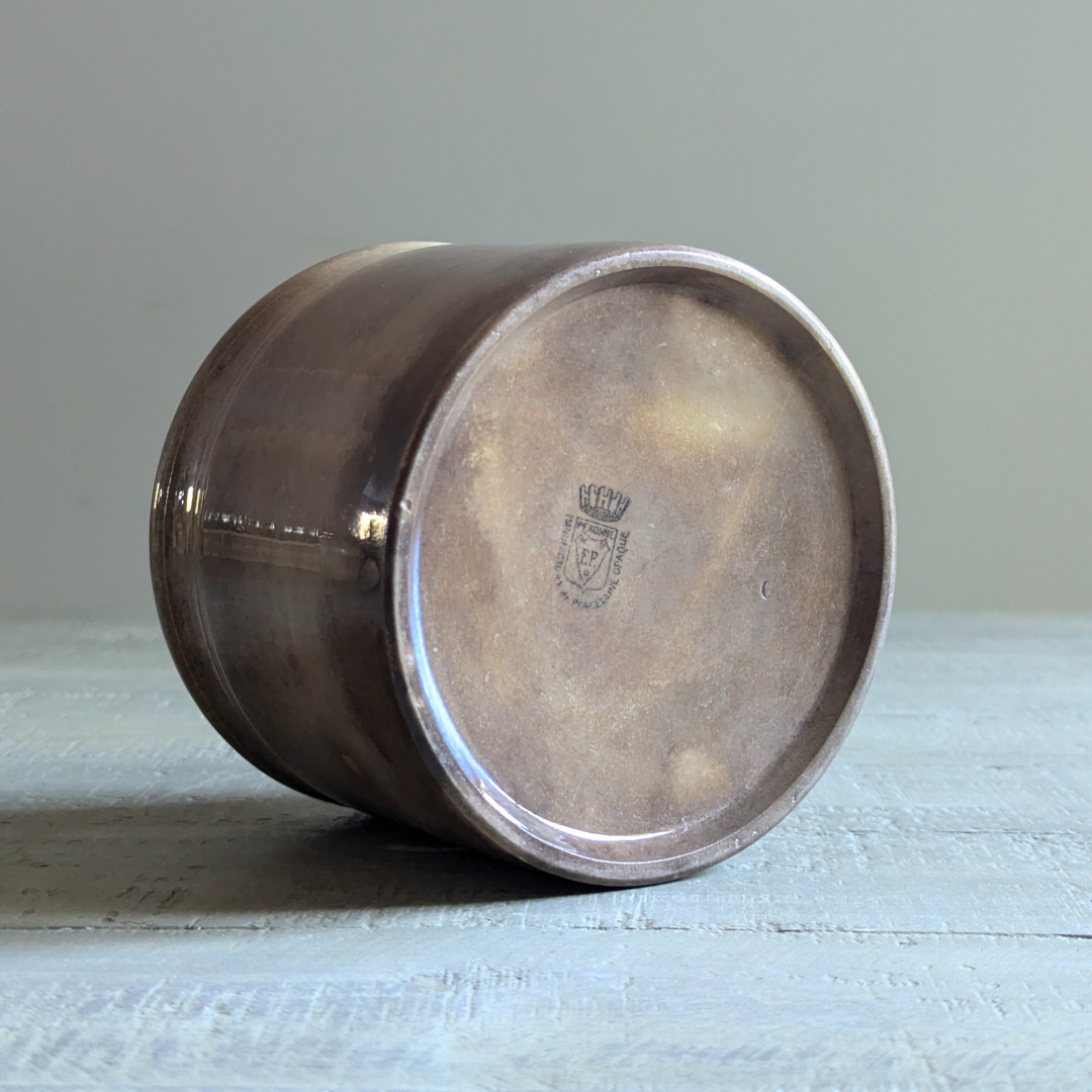 Large Brown French Mottled Pot