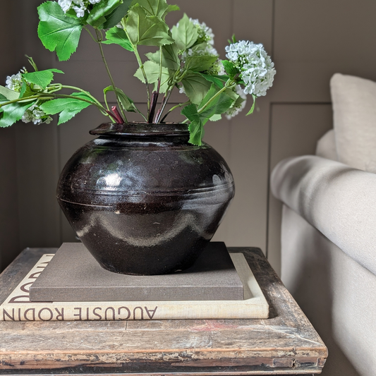 Chinese Black Glazed Storage Jar