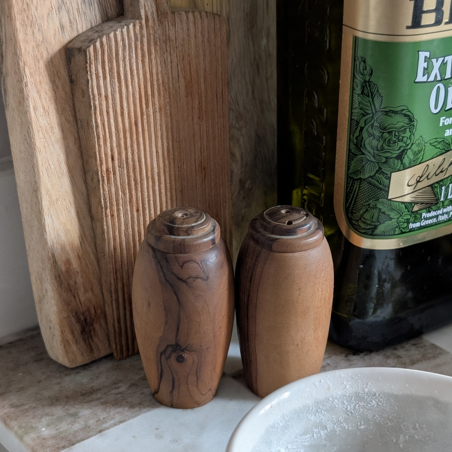 Vintage Wood Salt & Pepper Shakers