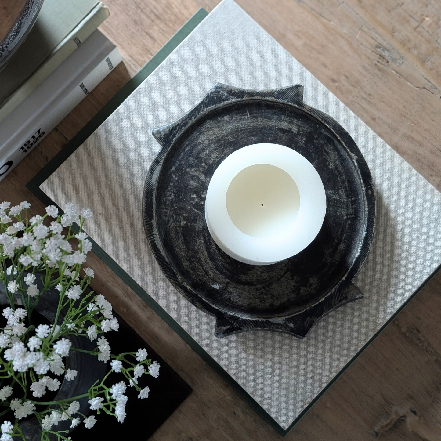 Antique Carved Stone Plate