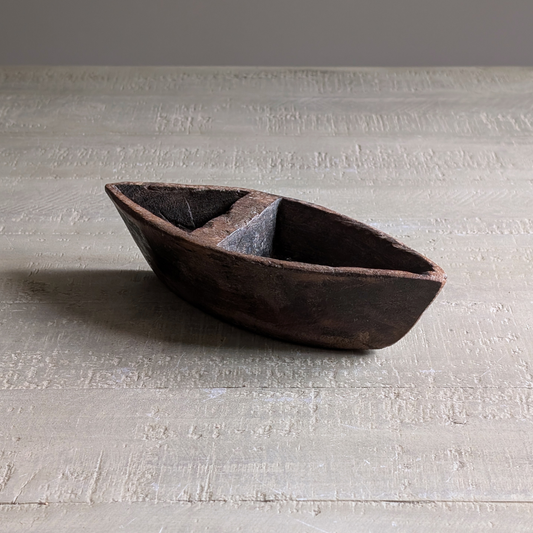 Handcarved Wooden Spice Boat