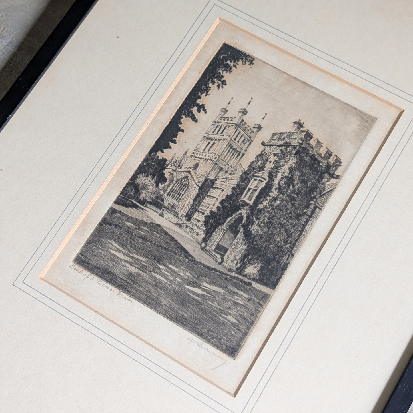 Bishop's Palace Etching Artwork