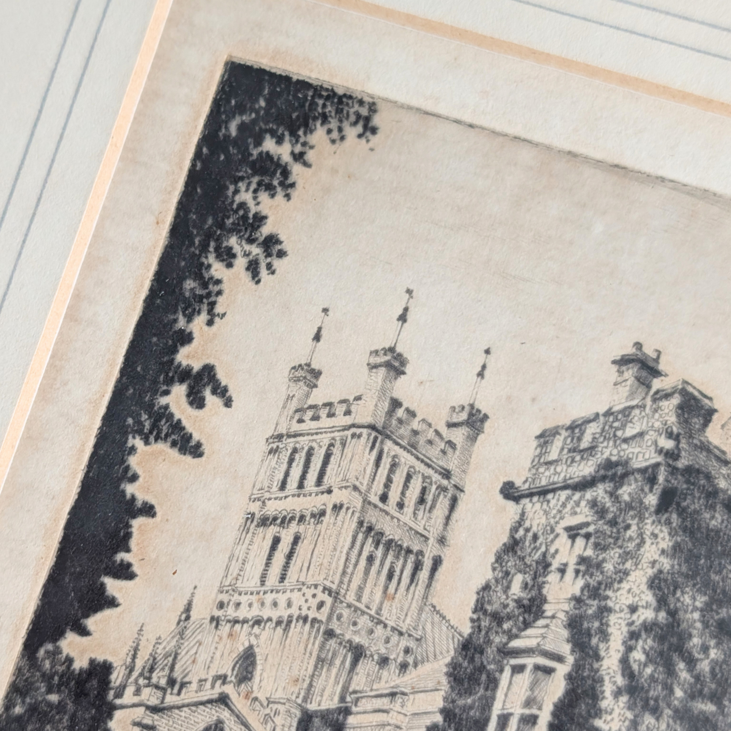 Bishop's Palace Etching Artwork