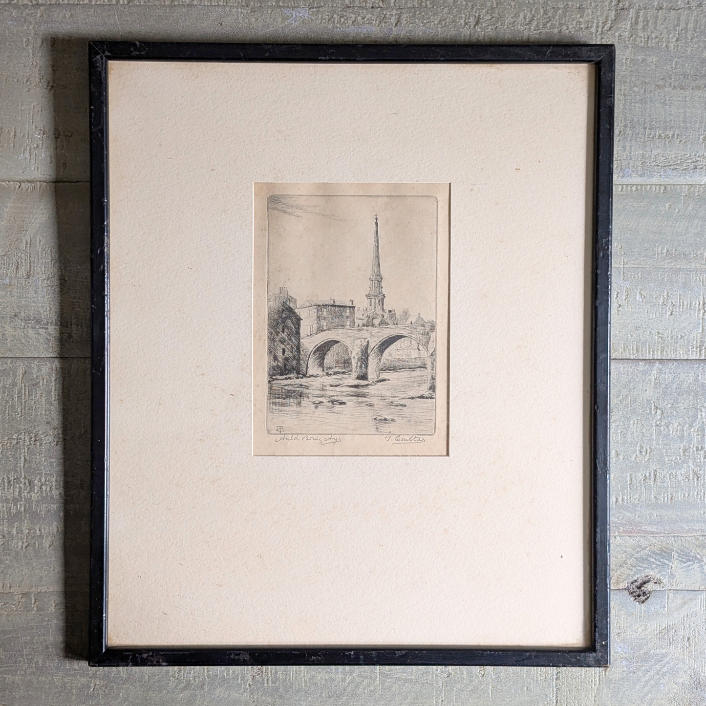Auld Brig of Ayr Etching Artwork