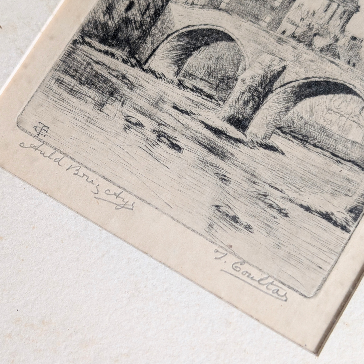 Auld Brig of Ayr Etching Artwork