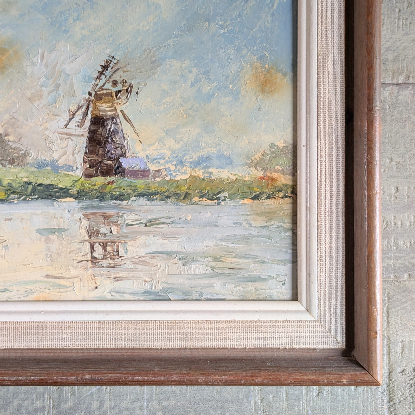 Windmill on River Oil Artwork