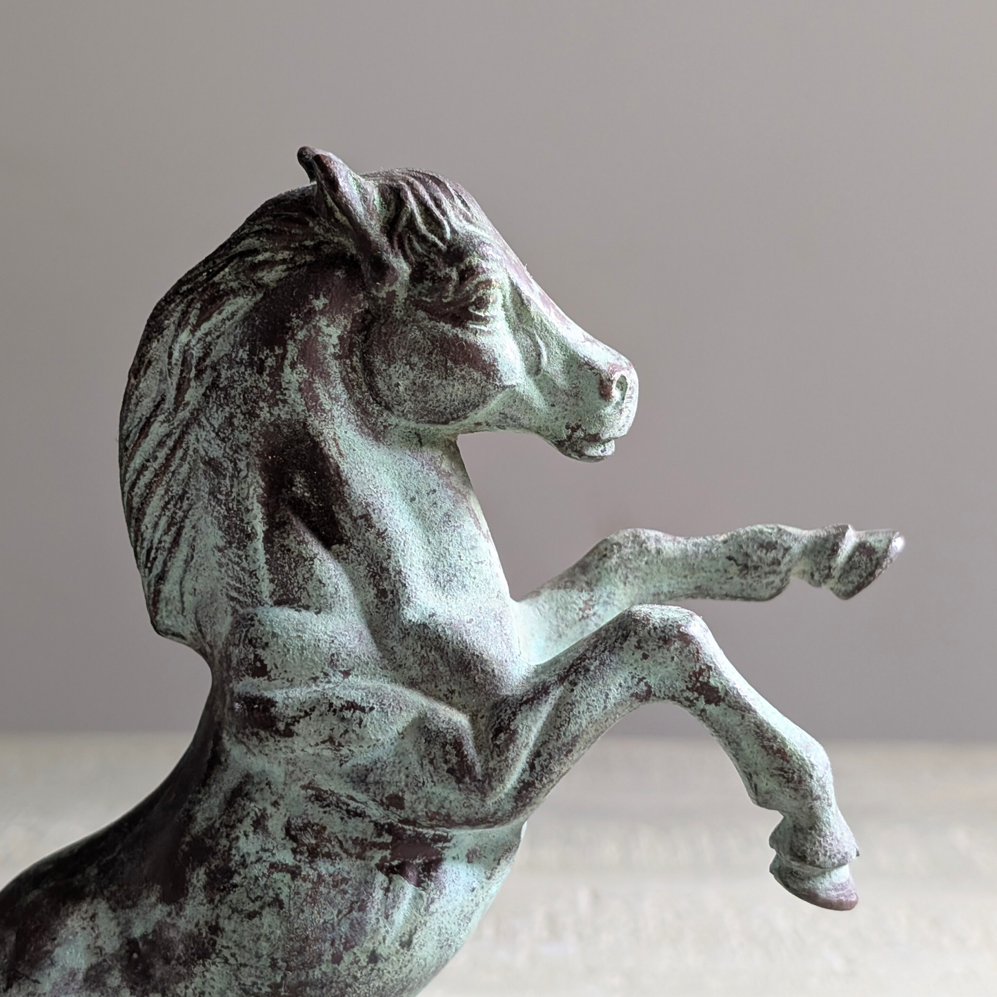 Small Rearing Bronze Horse