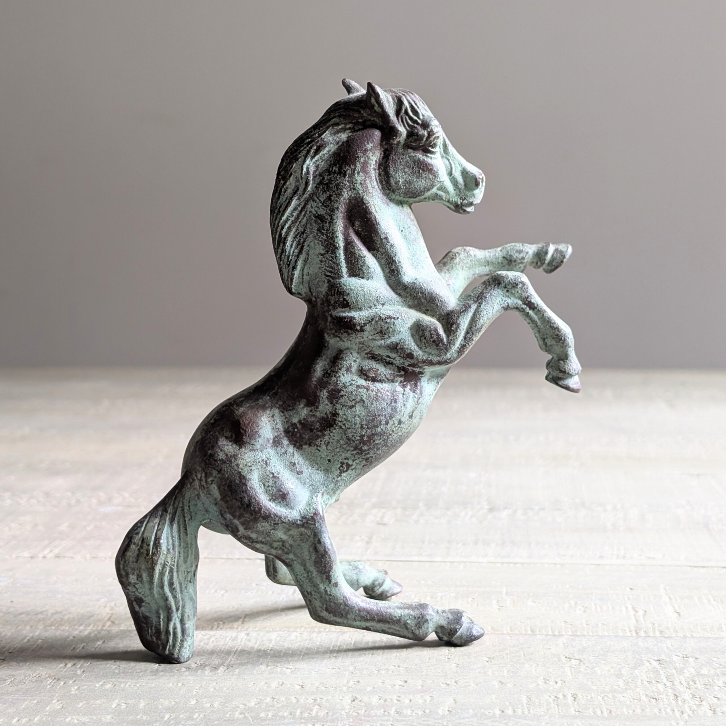Small Rearing Bronze Horse