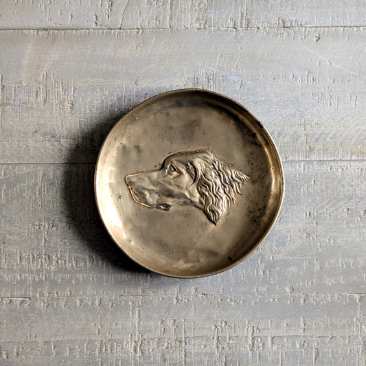 Brass Hunting Dog Trinket Dish