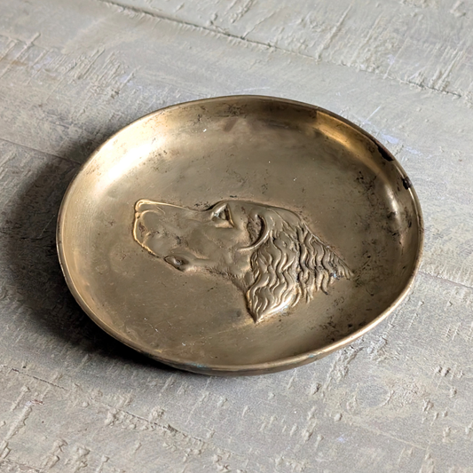 Brass Hunting Dog Trinket Dish