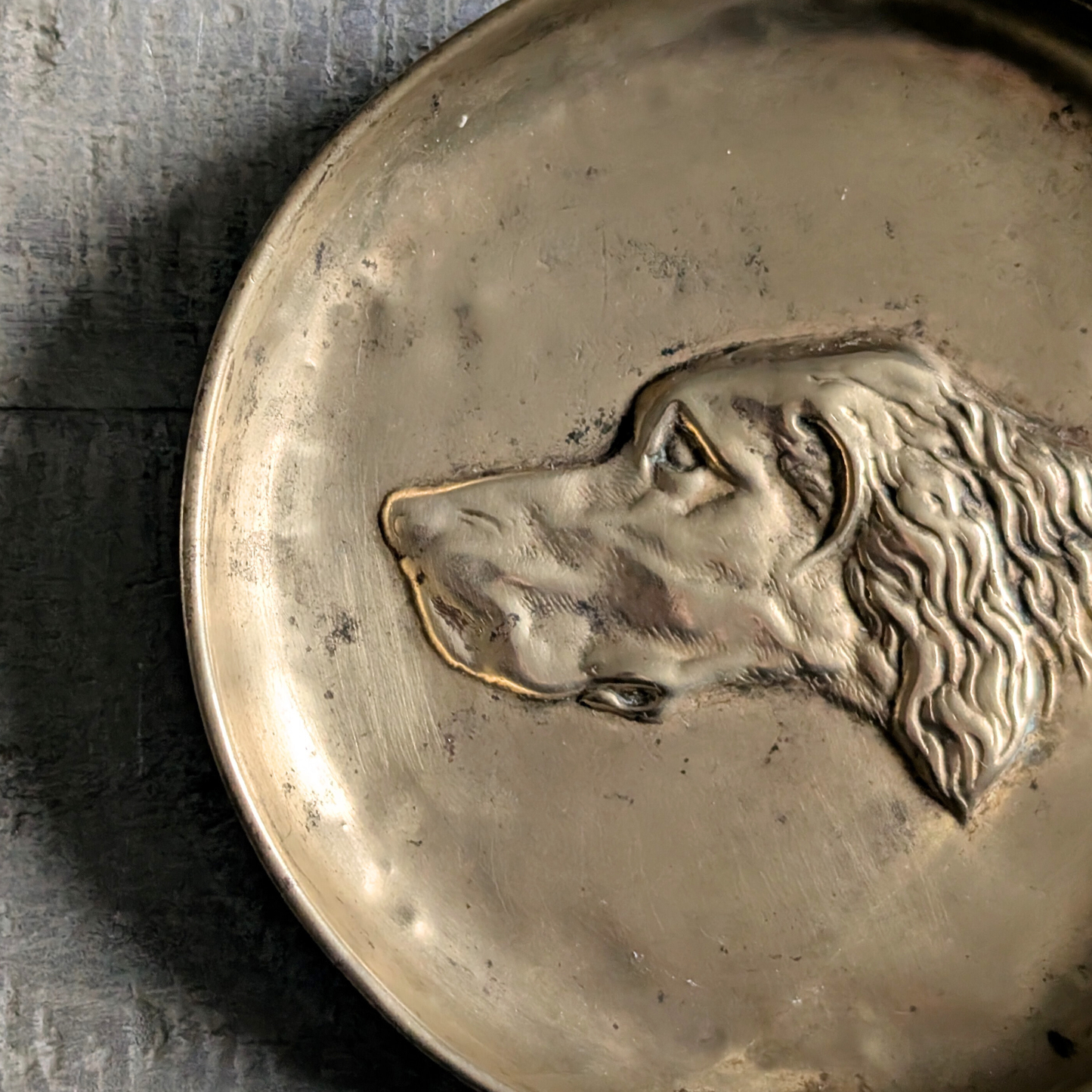 Brass Hunting Dog Trinket Dish