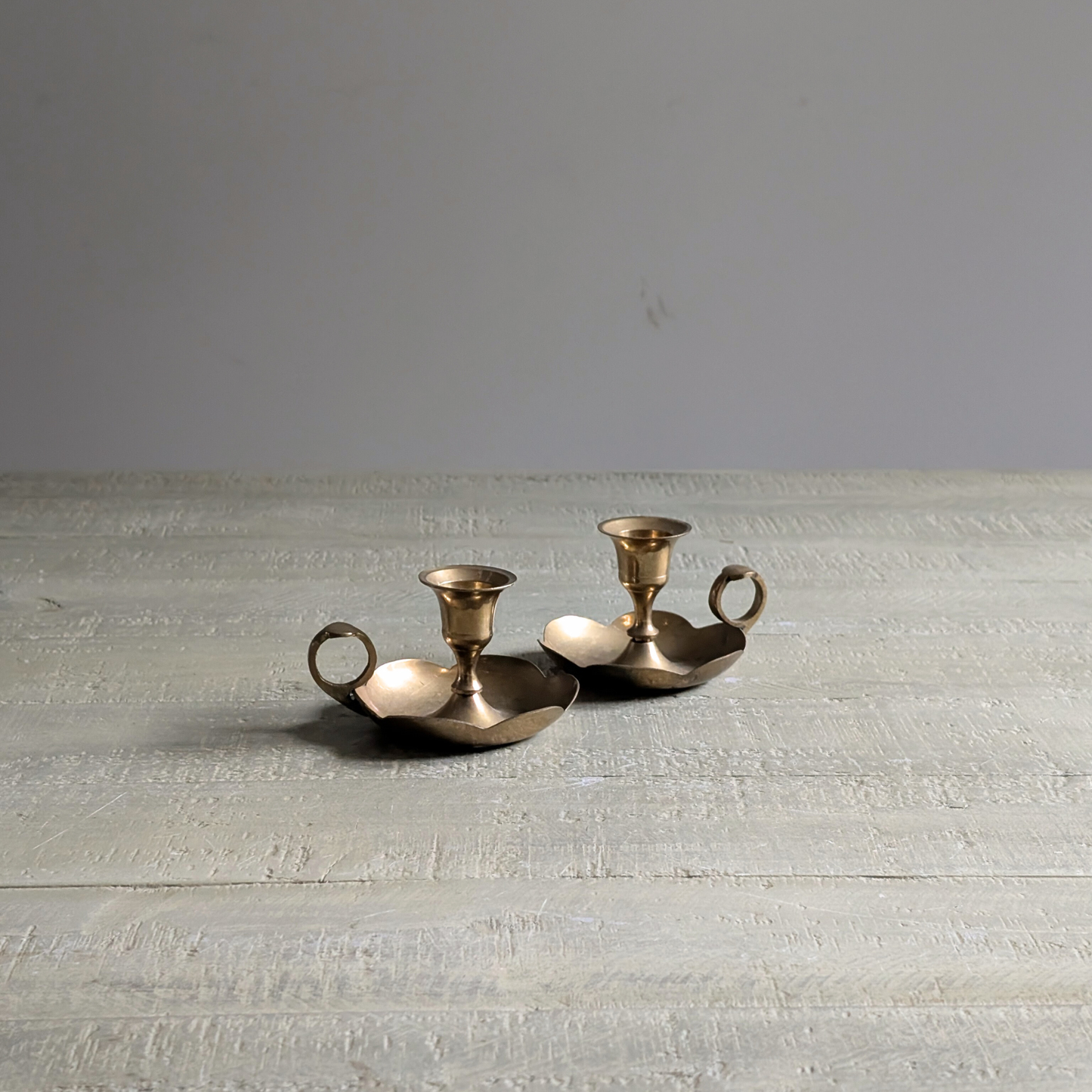 Scalloped Brass Candle Holder