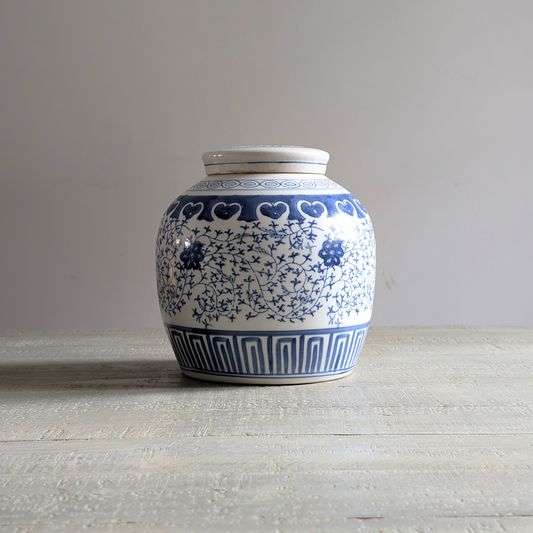 Blue Lidded Ginger Jar