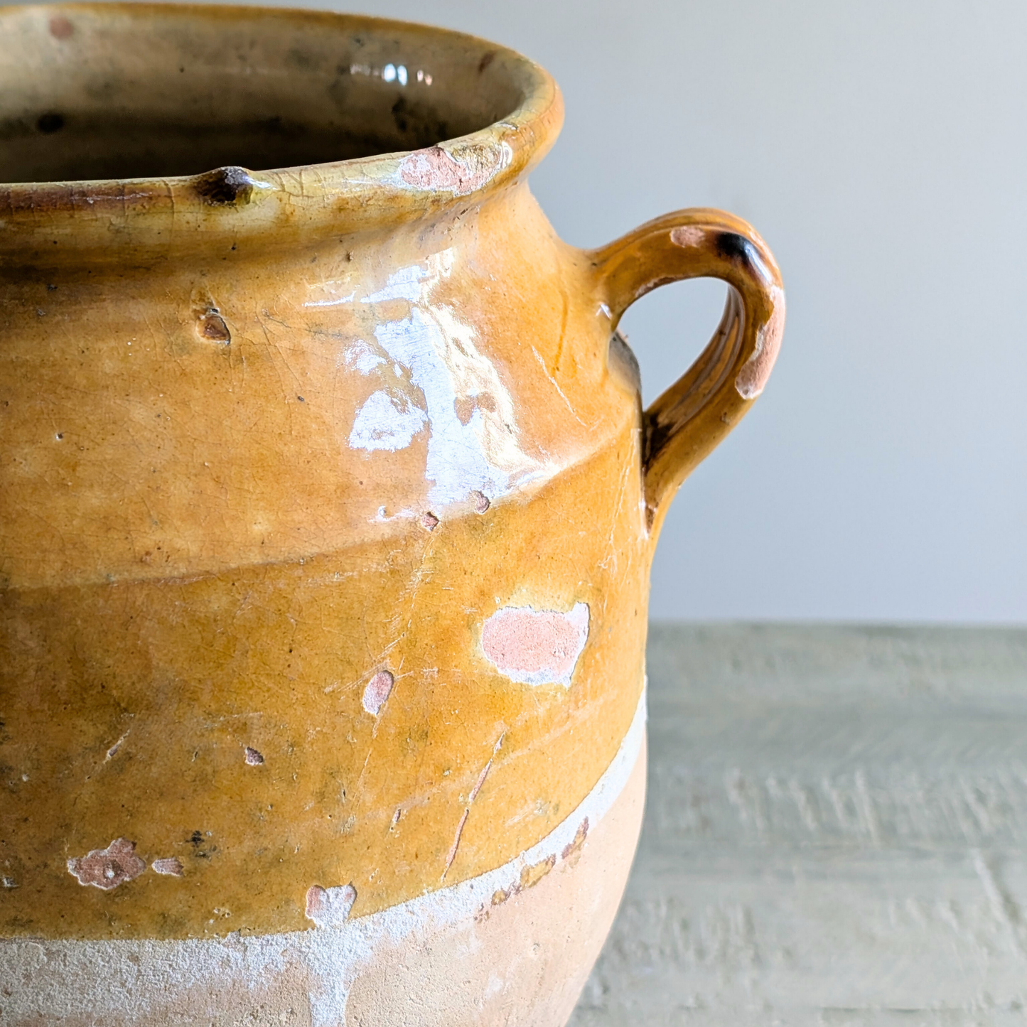 Large Yellow Confit Pot