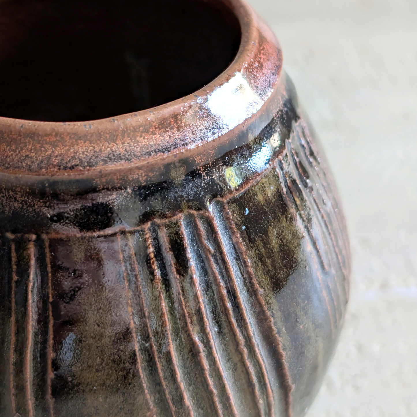Small Brown Studio Pottery Vase