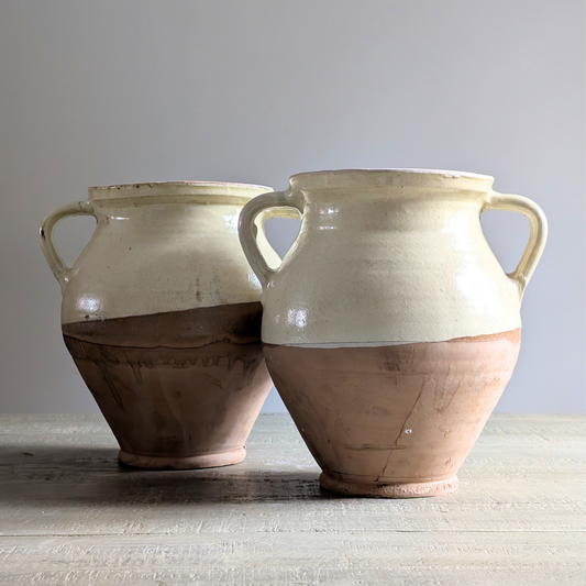 Half Glazed Butter Yellow Vase