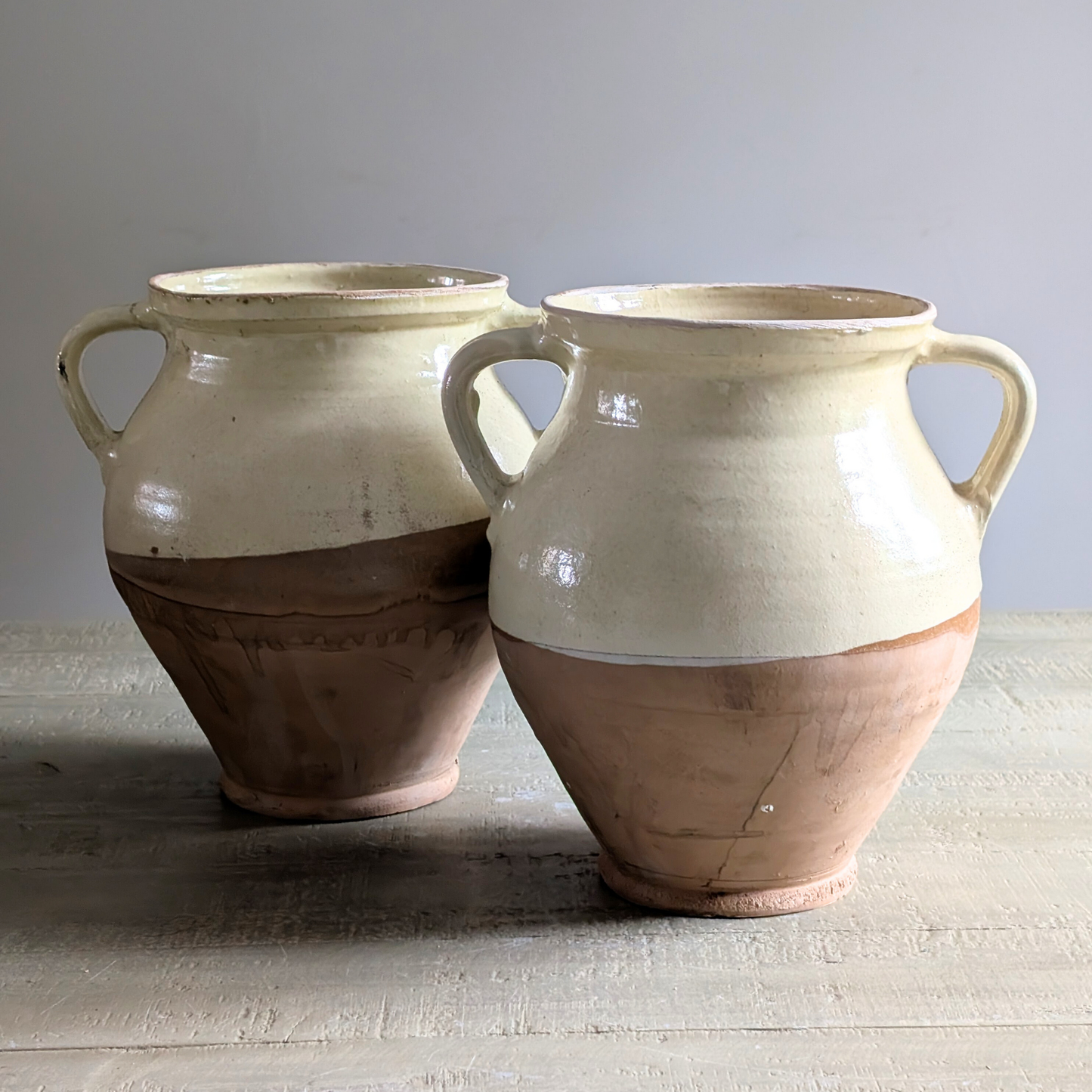 Half Glazed Butter Yellow Vase