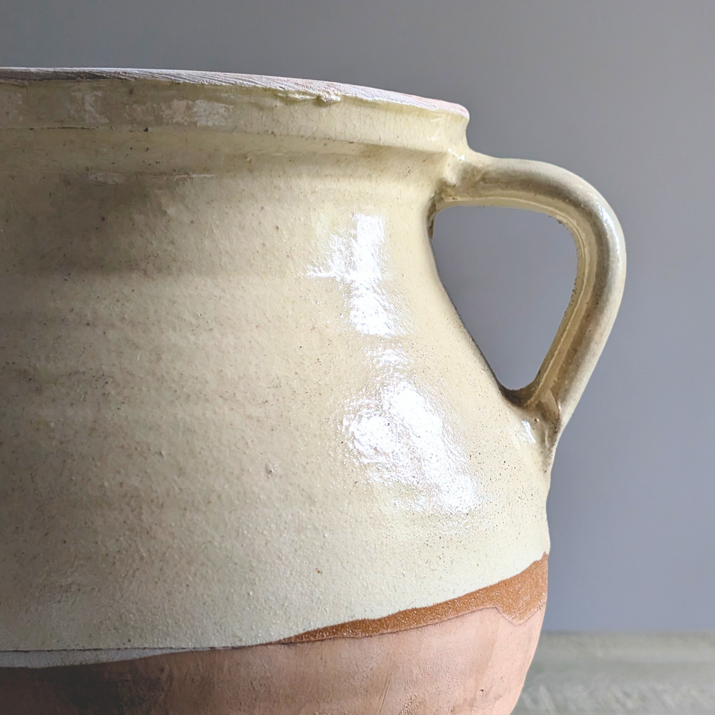 Half Glazed Butter Yellow Vase