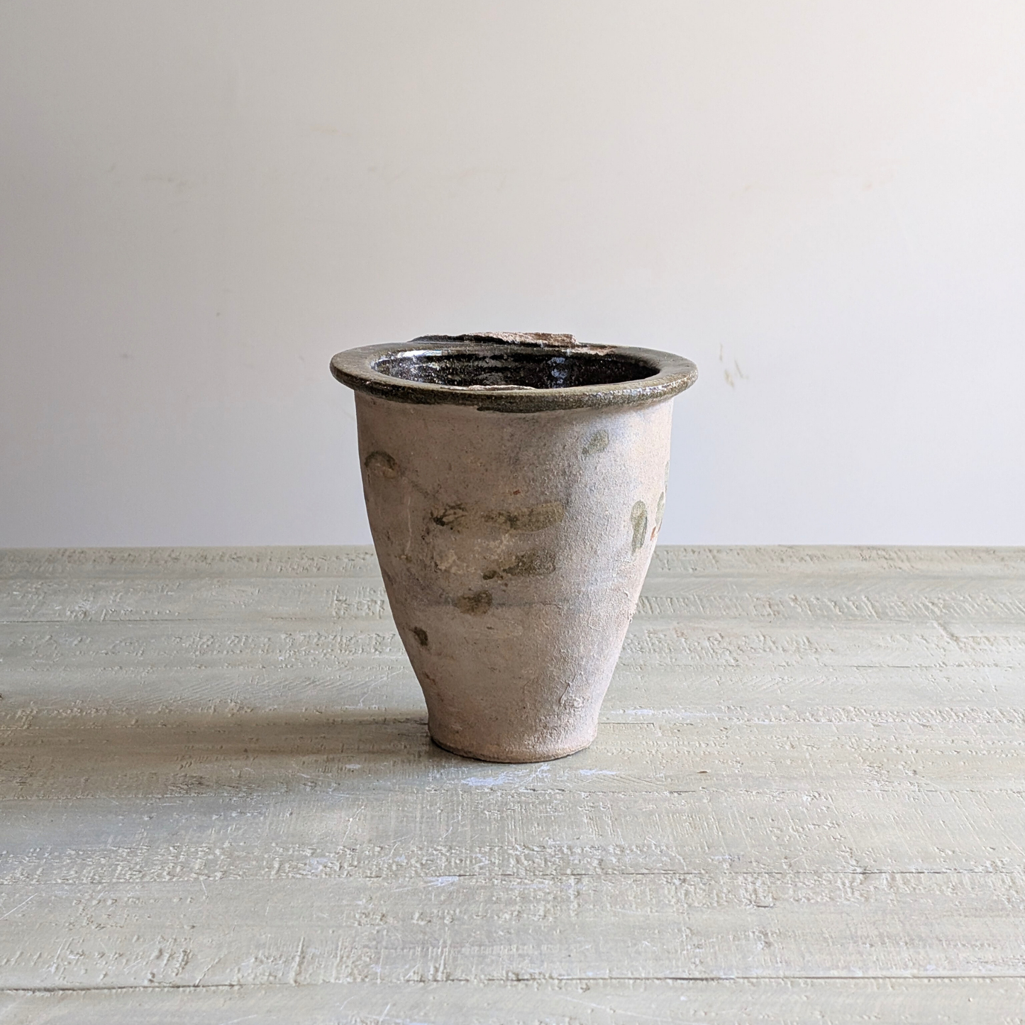 Reverse Glazed Green Terracotta Pot