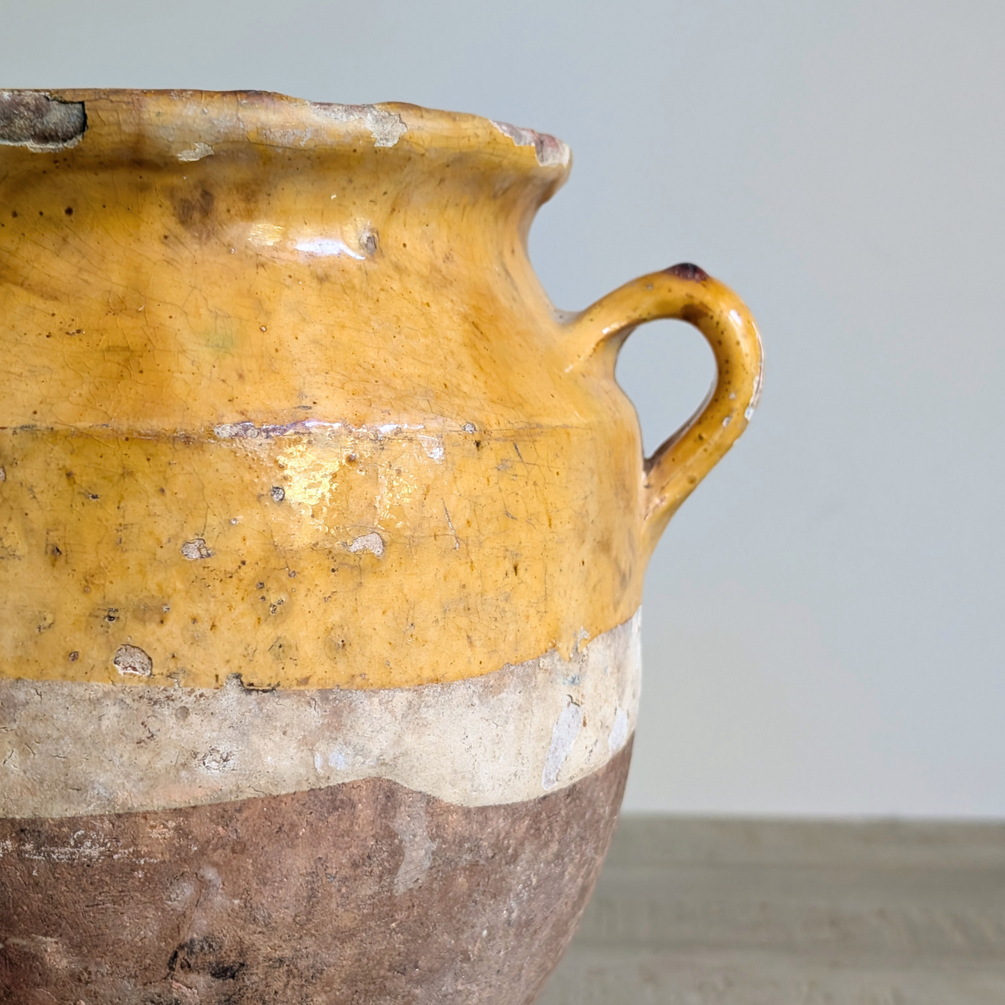 Large Yellow Confit Pot