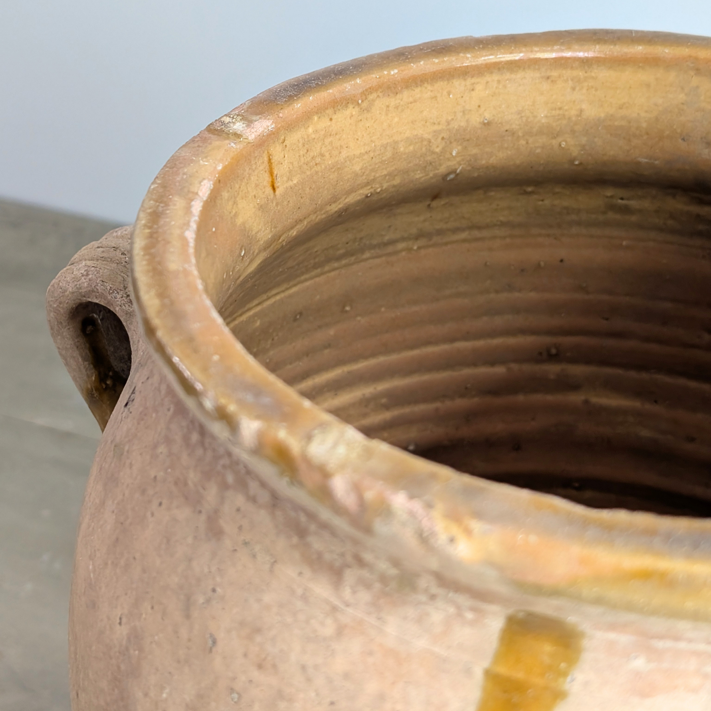 Large Yellow Glazed Spanish Pot