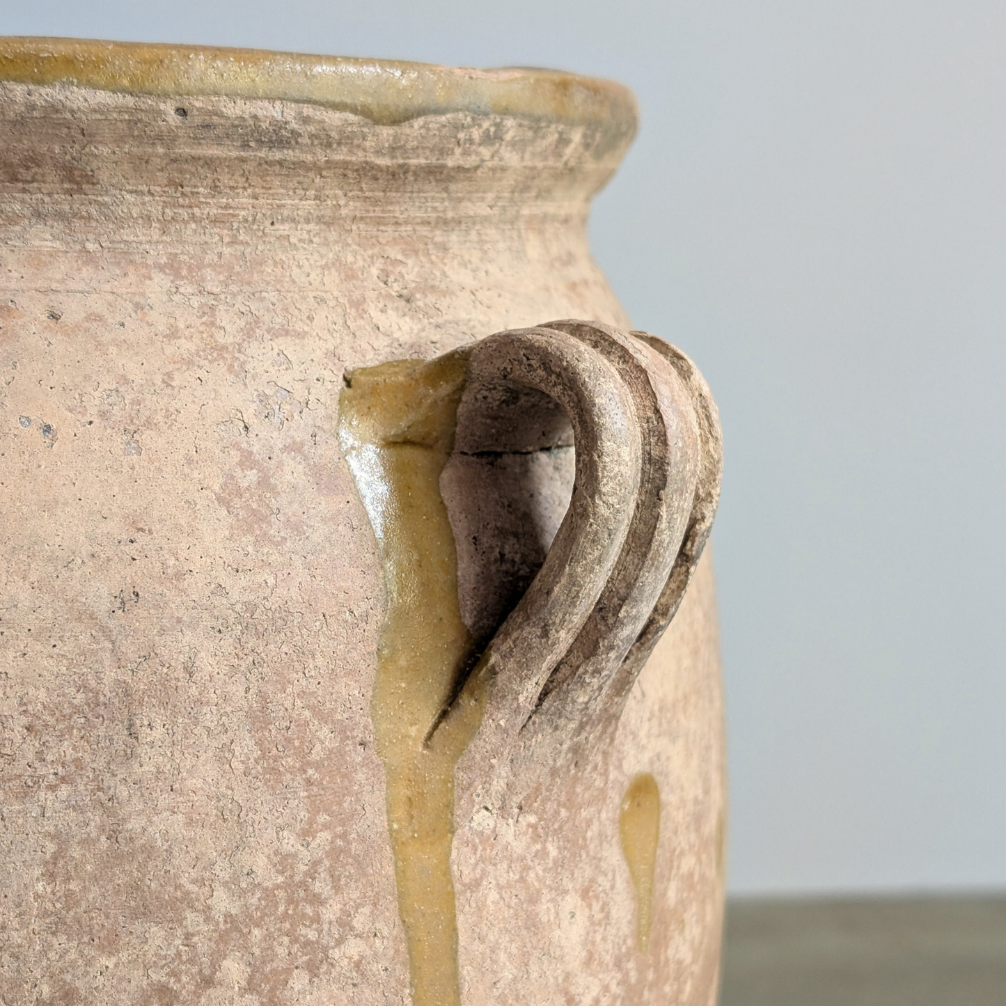 Large Yellow Glazed Spanish Pot