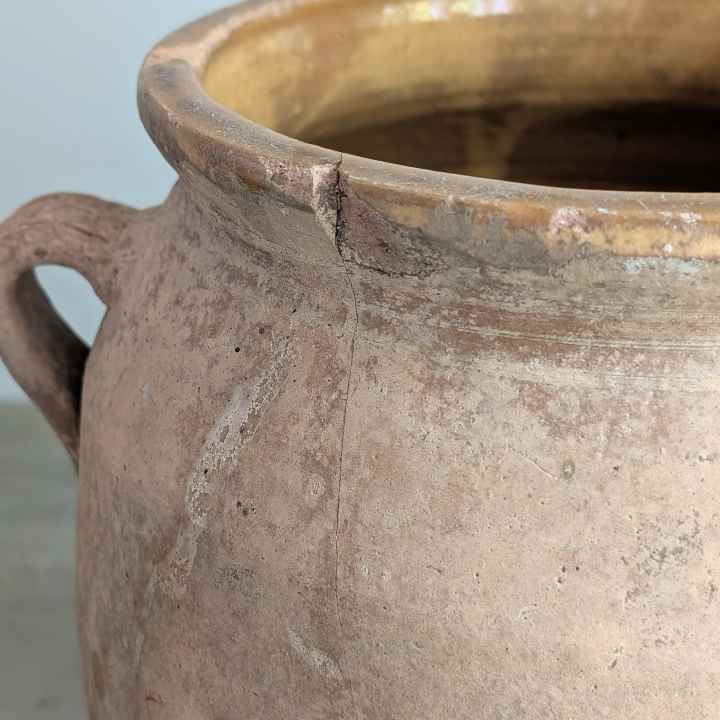 Large Yellow Glazed Spanish Pot