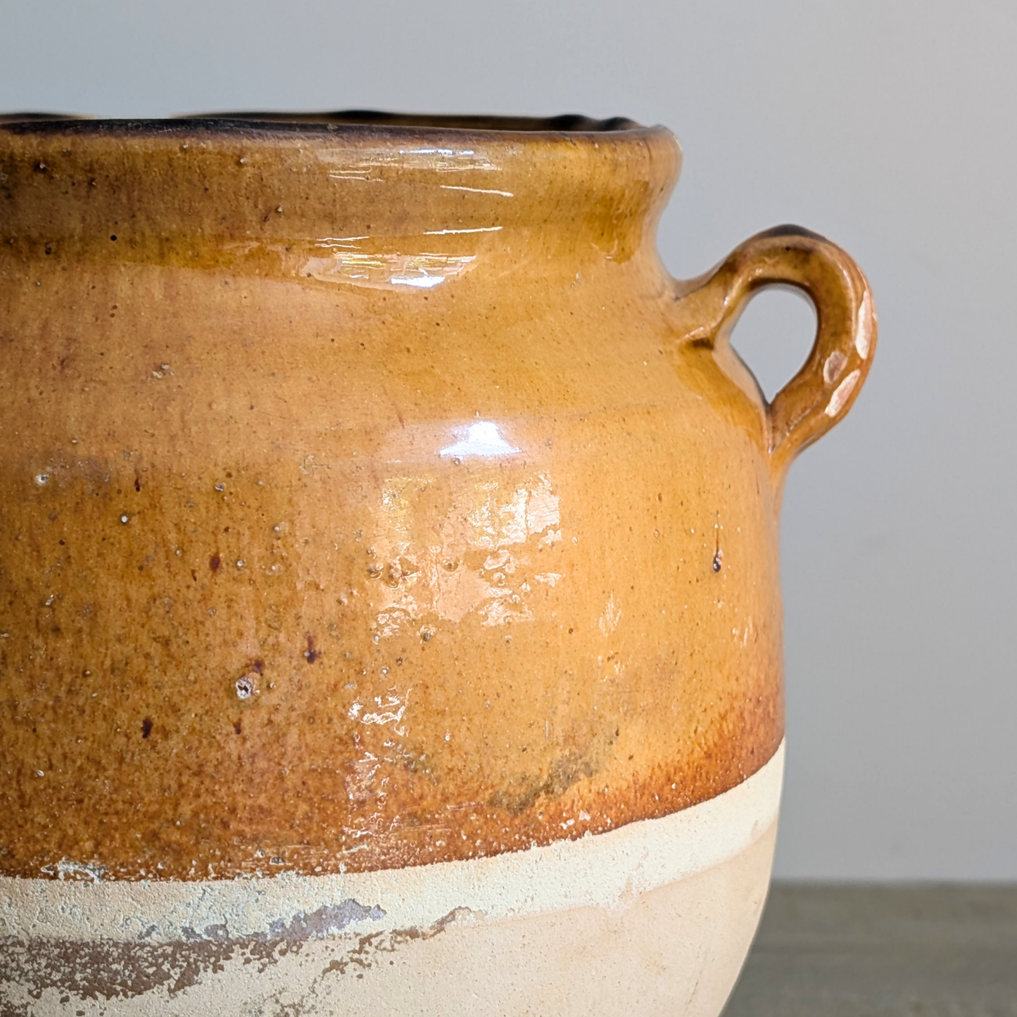Large Yellow Confit Pot 2