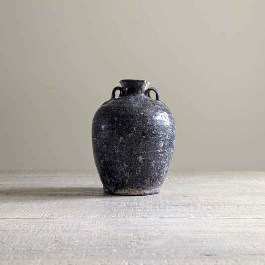 Small Black Chinese Handled Bottle