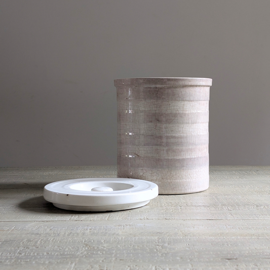 Large Striped Mottled Utensil Pot