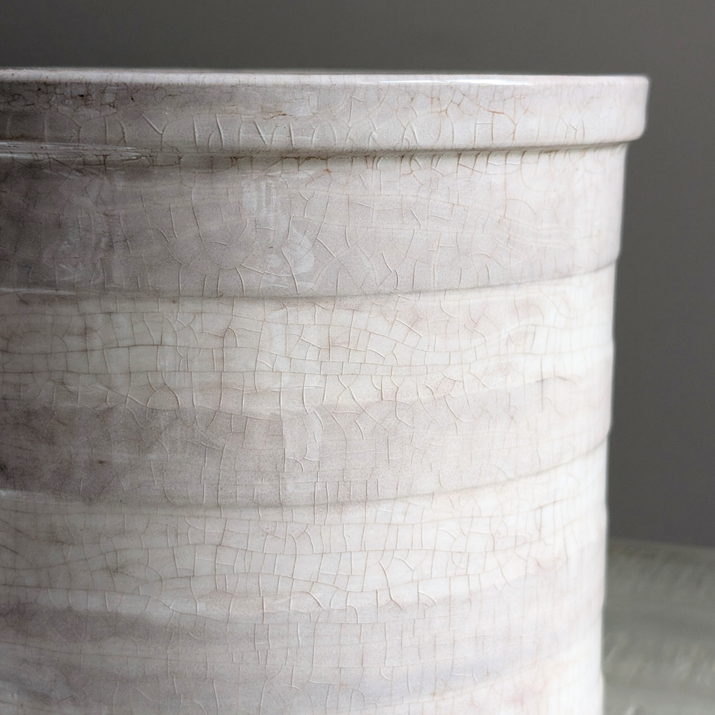 Large Striped Mottled Utensil Pot