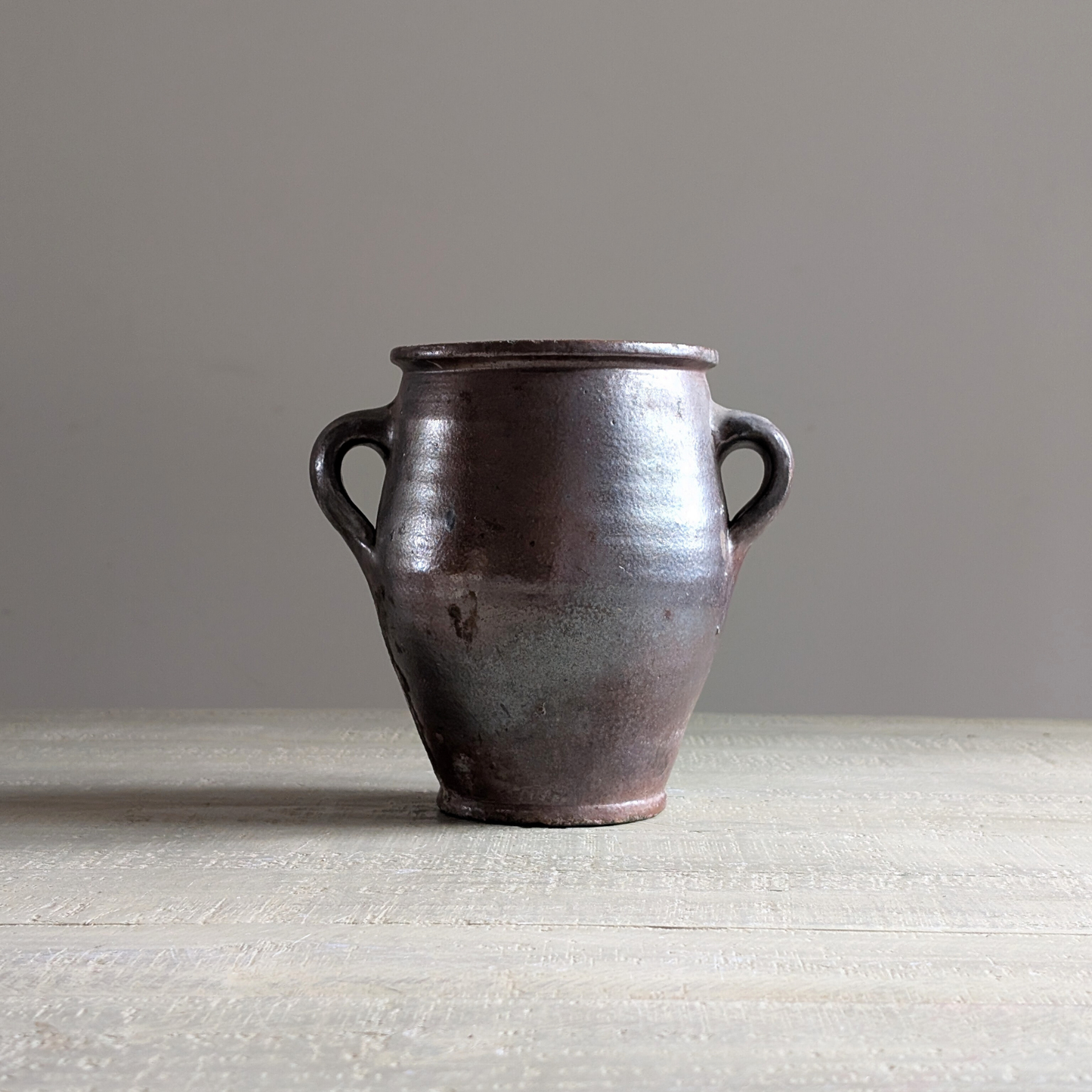 Brown Double Handled Confit Pot