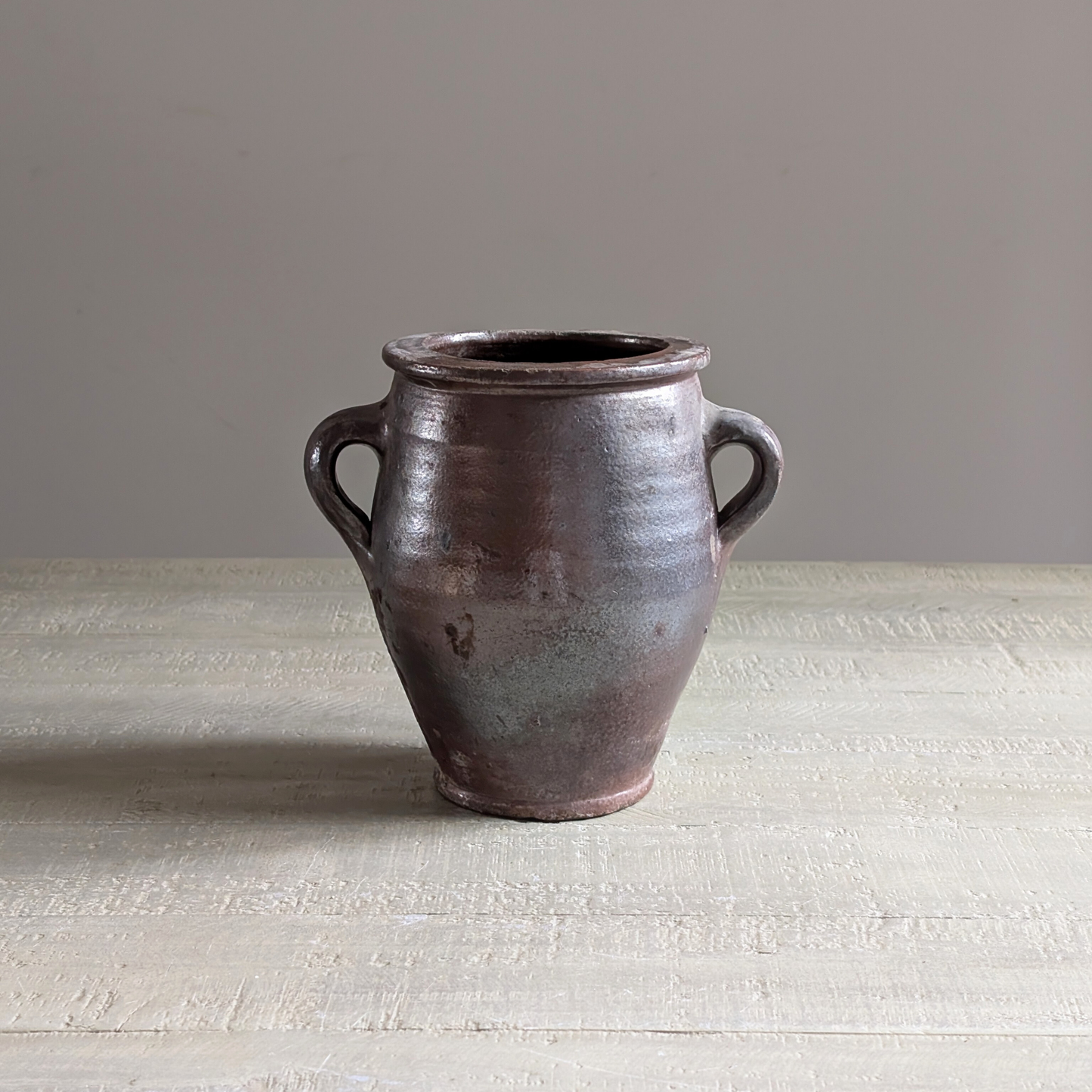 Brown Double Handled Confit Pot