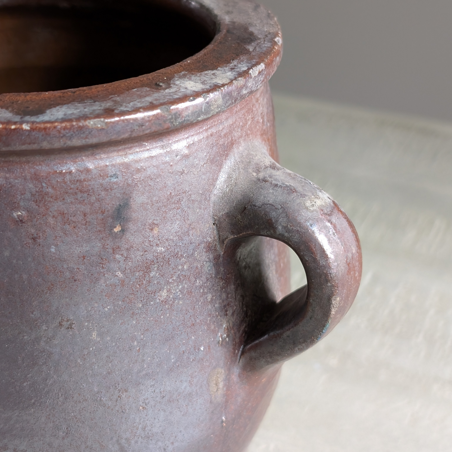 Brown Double Handled Confit Pot