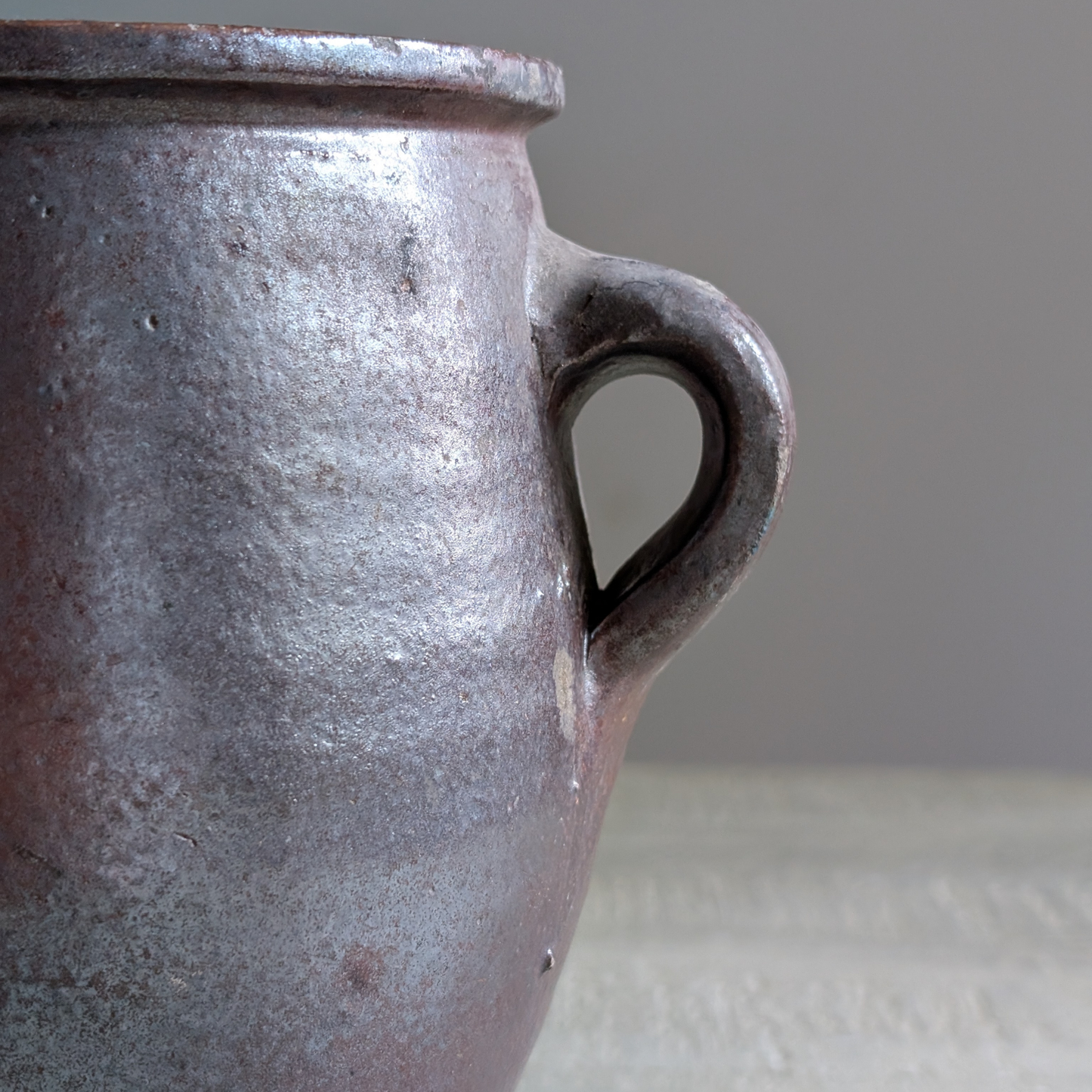 Brown Double Handled Confit Pot