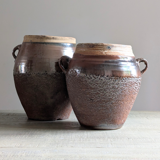 Brown Glazed Confit Pots