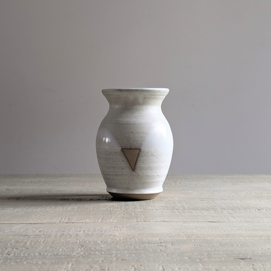 White Glazed Studio Pottery Vase