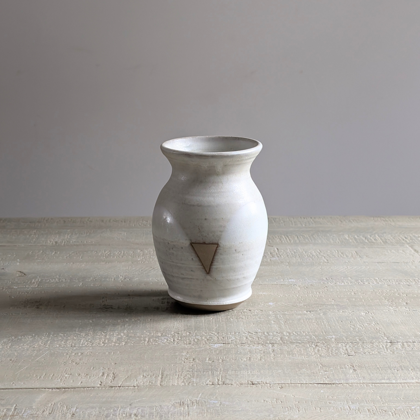 White Glazed Studio Pottery Vase