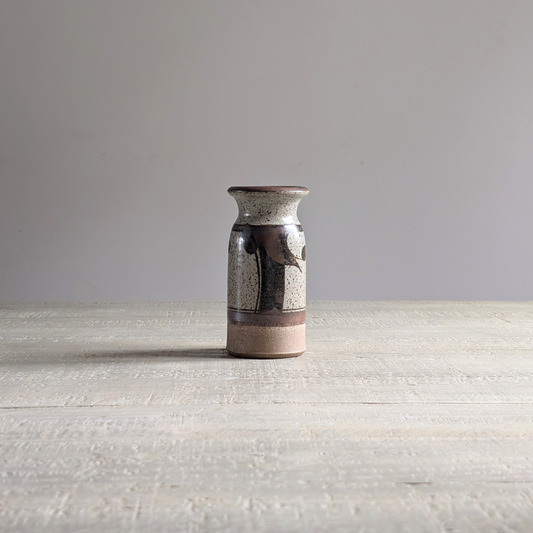 Grey Speckled Studio Pottery Vase