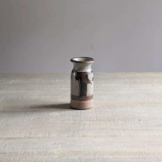 Grey Speckled Studio Pottery Vase