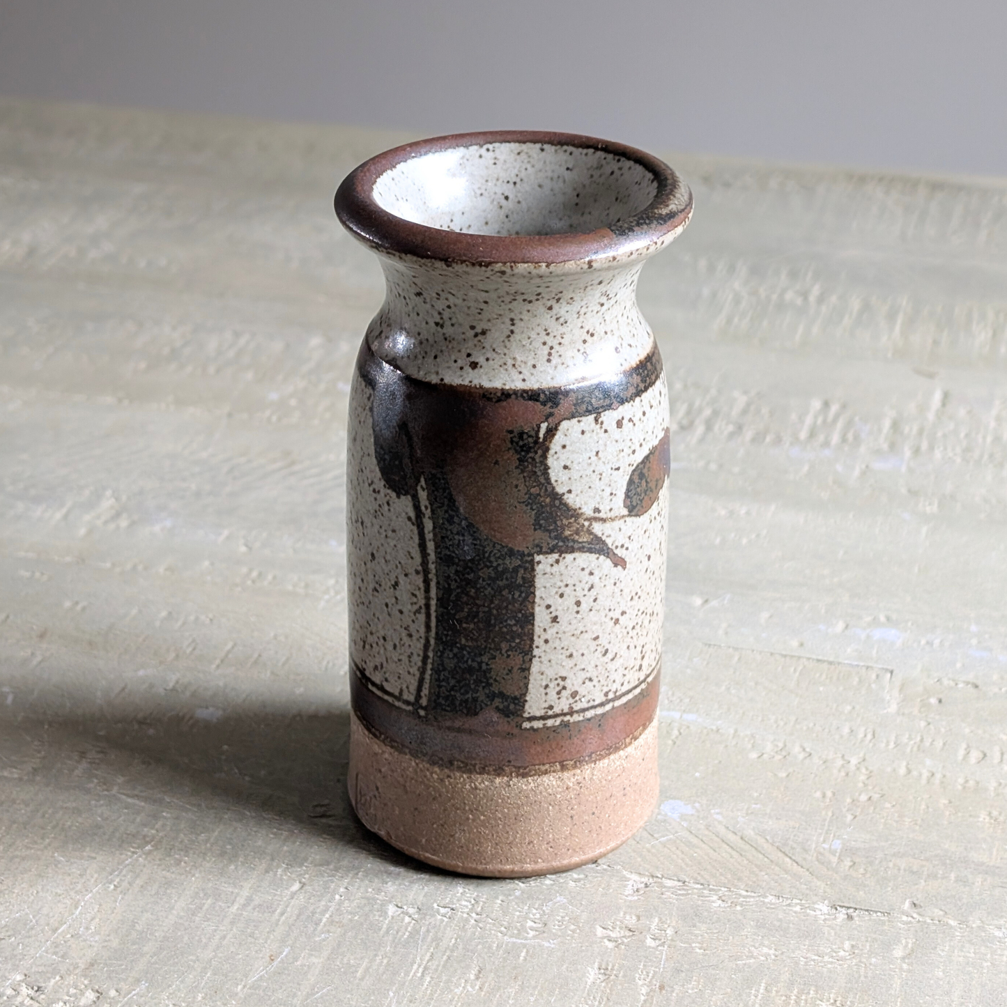 Grey Speckled Studio Pottery Vase