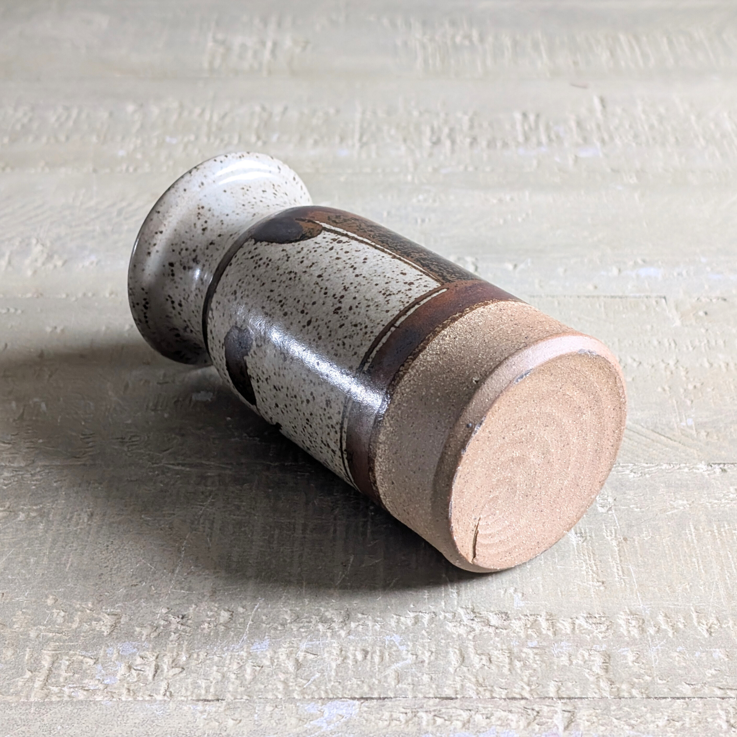 Grey Speckled Studio Pottery Vase