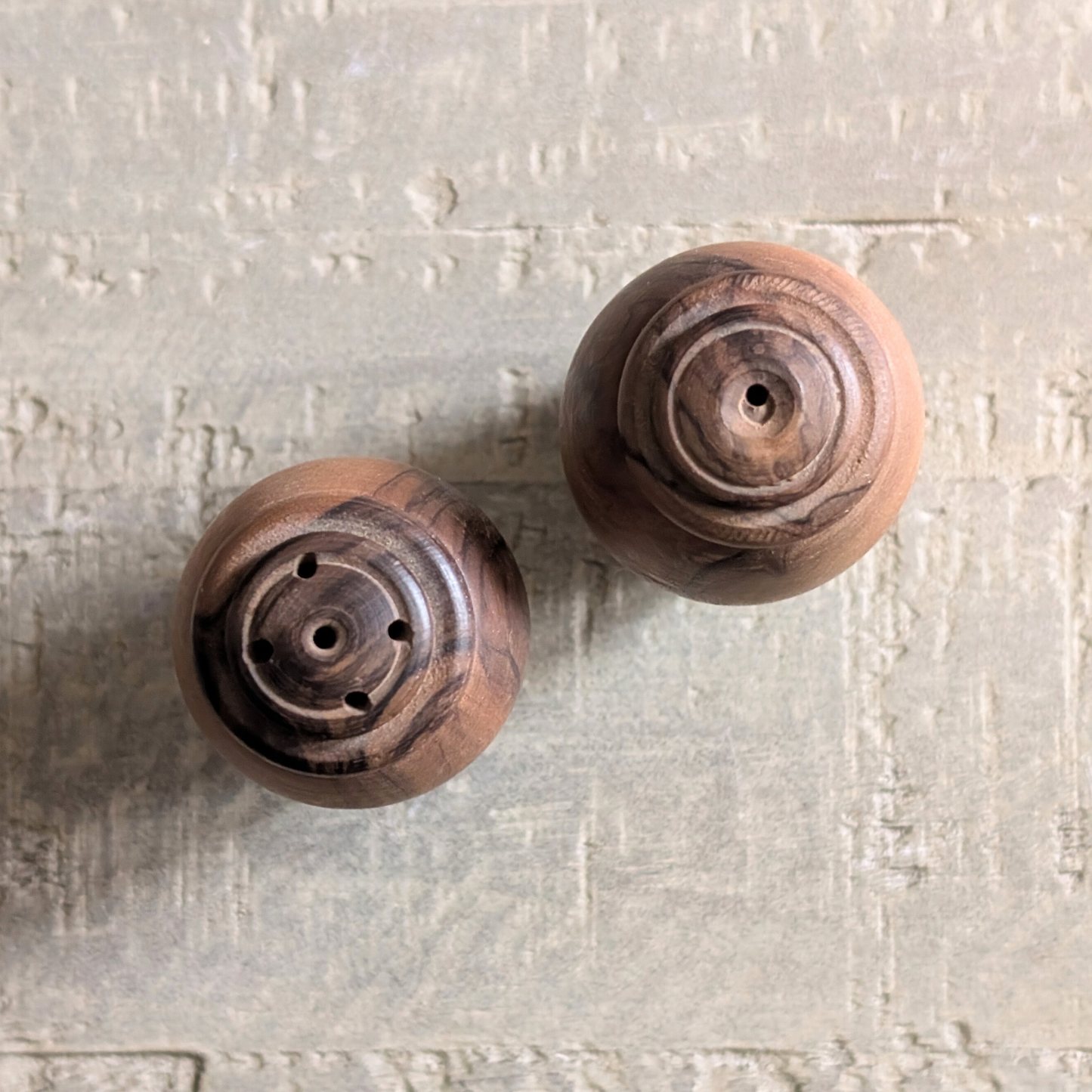 Vintage Wood Salt & Pepper Shakers