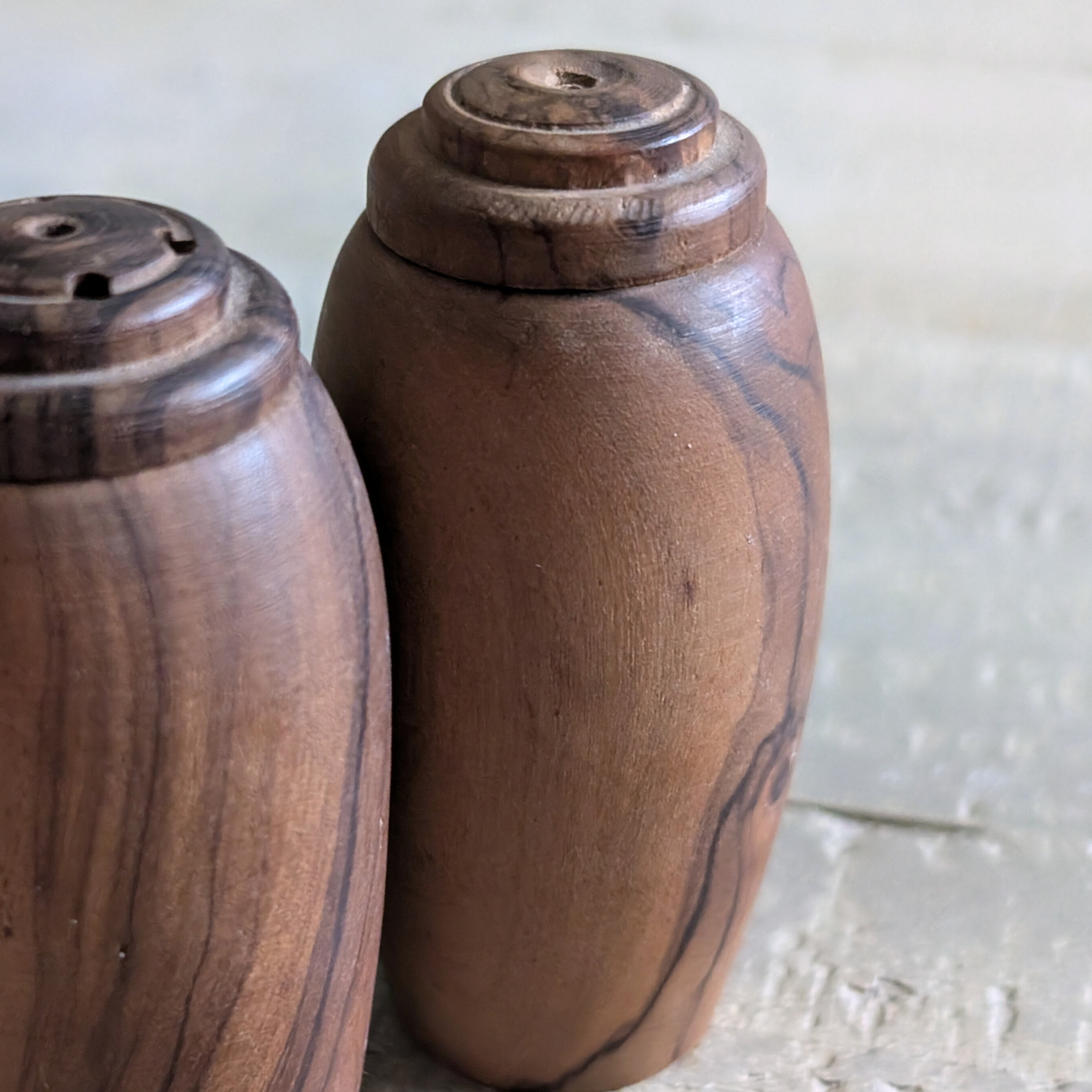 Vintage Wood Salt & Pepper Shakers