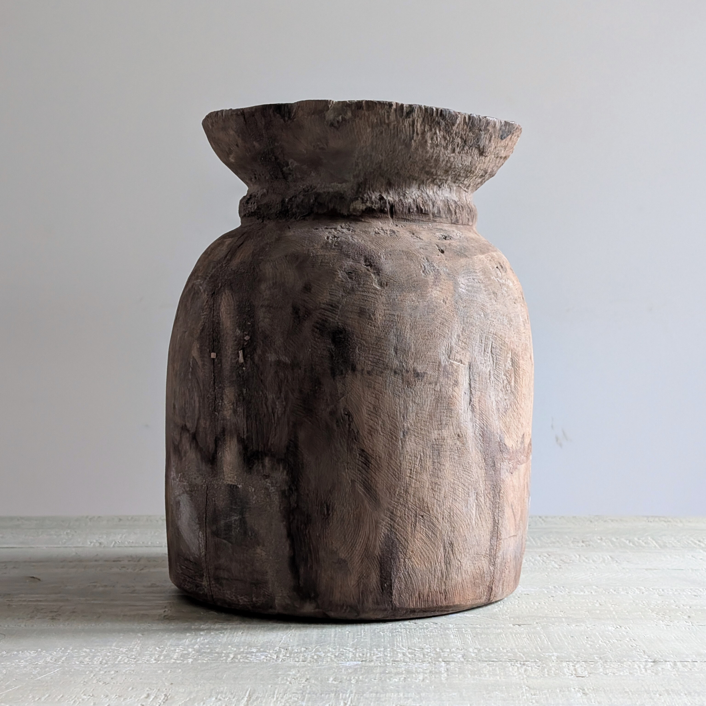 Large Wooden Curd Vase