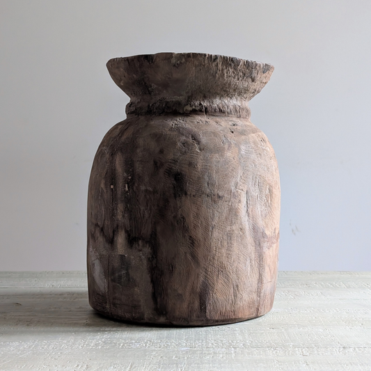 Large Wooden Curd Vase