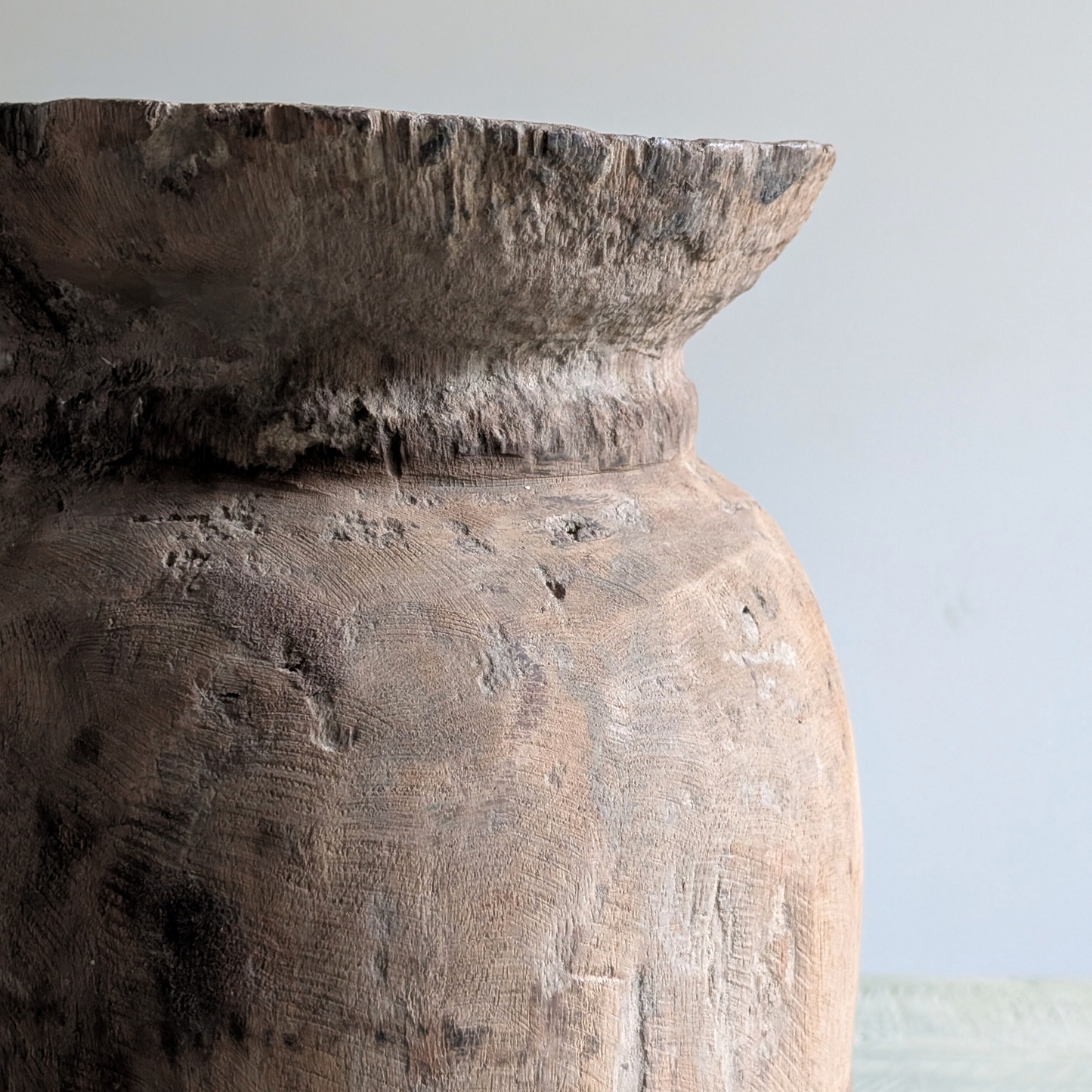 Large Wooden Curd Vase