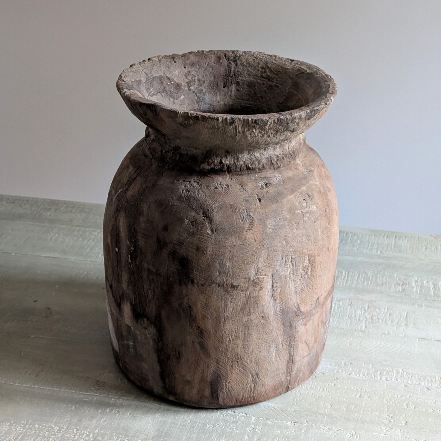 Large Wooden Curd Vase